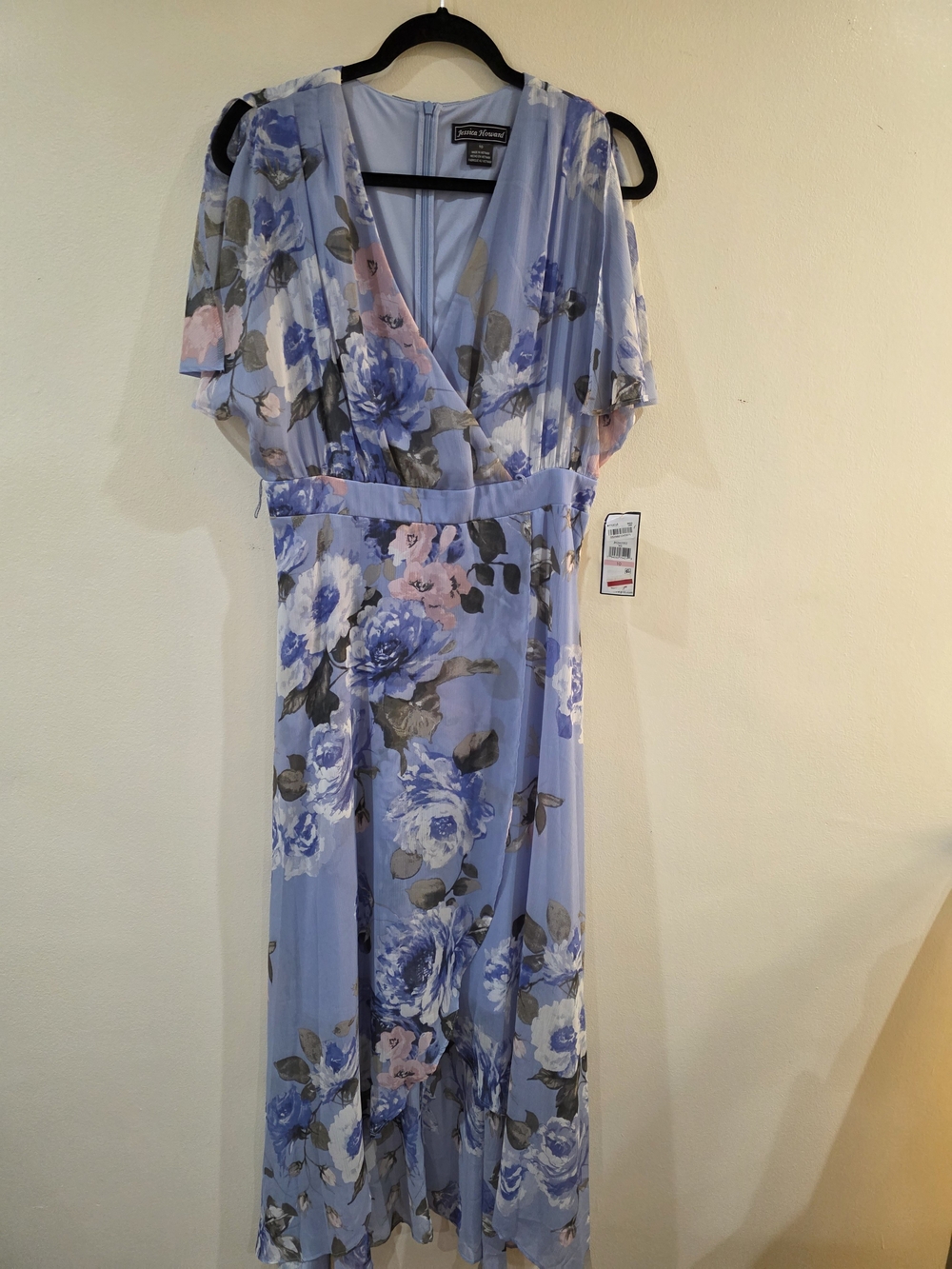 Jessica Howard Light Blue Floral Midi Dress